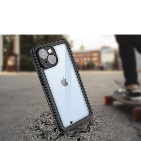 Vodotěsné pouzdro IP68 pro iPhone 15, Redpepper, černé