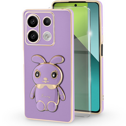 Pouzdro pro Xiaomi Redmi Note 13 Pro 5G, Rabbit, fialové + 9H tvrzené sklo