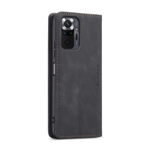 Pouzdro CASEME pro Xiaomi Redmi Note 10 Pro, Leather Wallet Case, černé