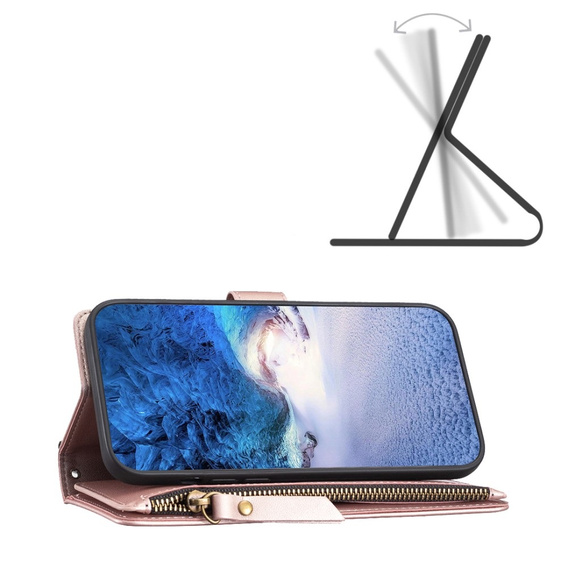 Klopové pouzdro pro Samsung Galaxy A25 5G, Wallet Zipper Pocket, černé