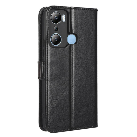 Klopové pouzdro pro Infinix Hot 20i, Crazy Horse Wallet, černé