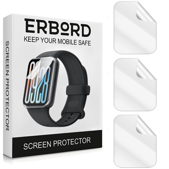 3x ERBORD Hydrogelová fólie pro Xiaomi Smart Band 9 Pro