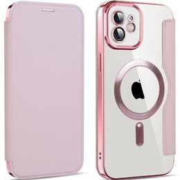 Klopové pouzdro pro iPhone 11, RFID Wallet MagSafe CamShield, růžové rose gold