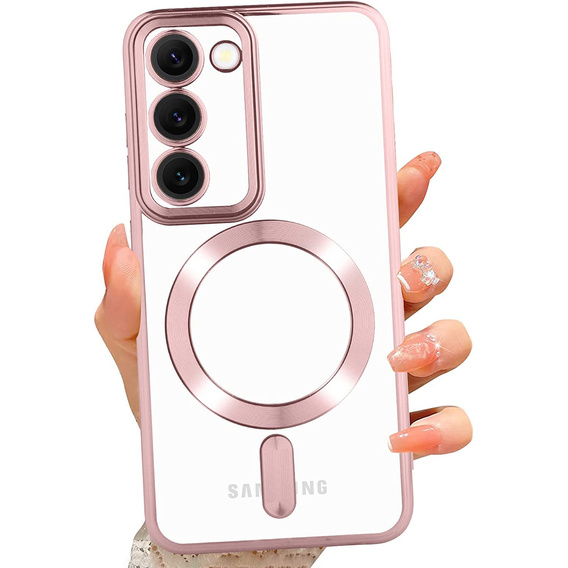 Pouzdro pro Samsung Galaxy S23, Electro MagSafe, růžové rose gold + sklo na displej