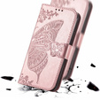 Klopové pouzdro pro Infinix Hot 40i, Butterfly, růžové rose gold