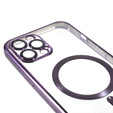 Pouzdro pro iPhone 12 Pro, Electro MagSafe, fialové + sklo na displej