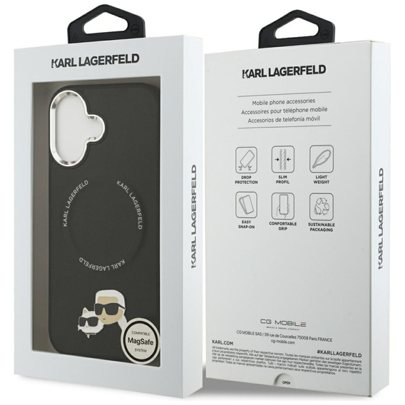 Pouzdro Karl Lagerfeld Karl & Choupette Heads Pins & Logo MagSafe pro iPhone 17