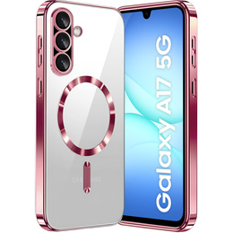 Pouzdro pro Samsung Galaxy A17 5G, Electro MagSafe, průhledné s růžovými boky