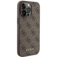 Pouzdro GUESS pro iPhone 15 Pro Max 4G Metal Gold Logo, hnědé