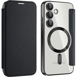 Klopové pouzdro pro Samsung Galaxy S25 FE, RFID Wallet MagSafe CamShield, černé