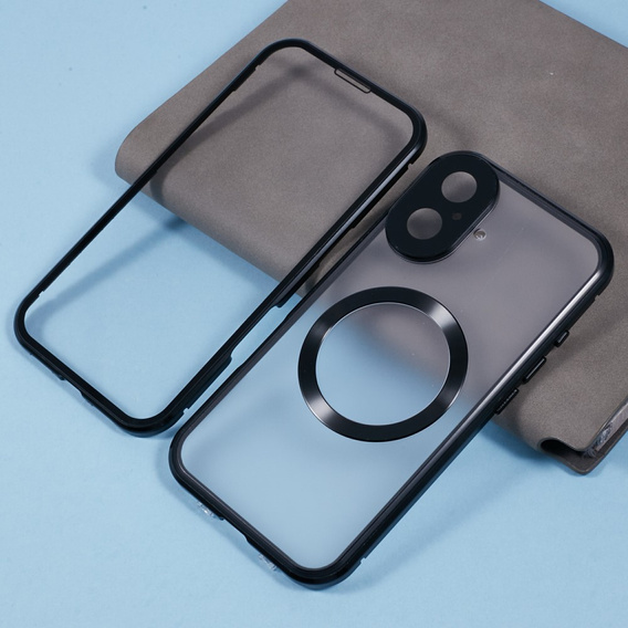 Magnetické pouzdro Dual Glass MagSafe pro iPhone 16, černé