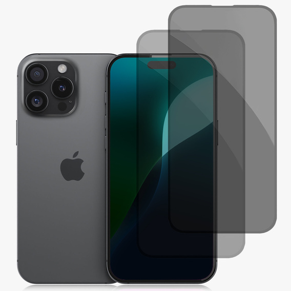 Tvrzené sklo ERBORD Anti-Spy pro iPhone 17 Pro / 17 / 16 Pro, ERBORD Anti-Spy Tvrzené