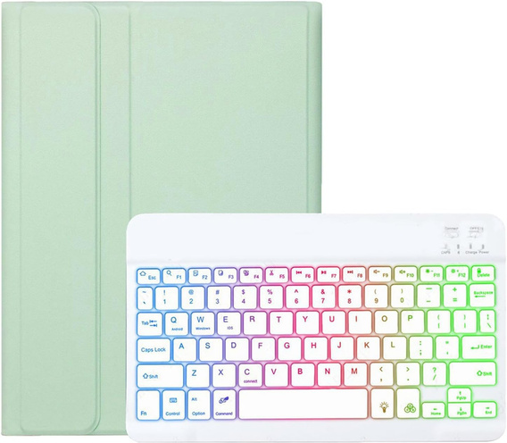 Pouzdro s podsvícenou bluetooth klávesnicí pro iPad 10.9 2022 (10 gen.), zelené
