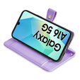 Klopové pouzdro pro Samsung Galaxy A16, Wallet Zipper Pocket, fialové