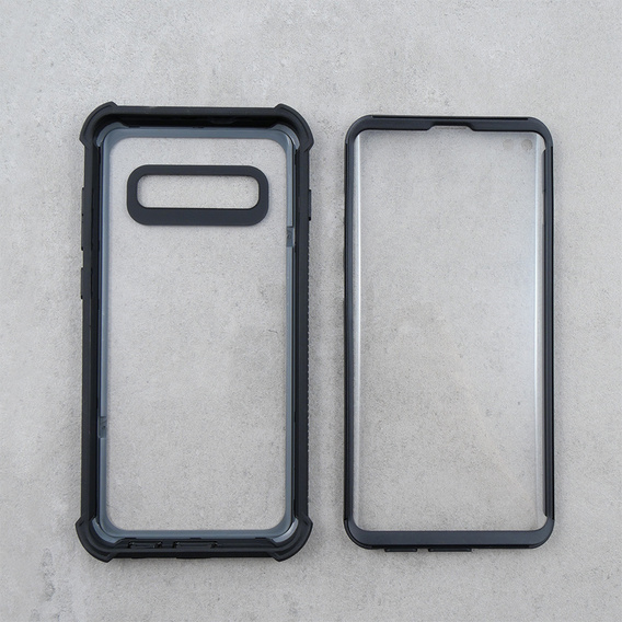 Pouzdro pro Samsung Galaxy S10 Plus, Dexnor Full Body Rugged, transparentní / černé