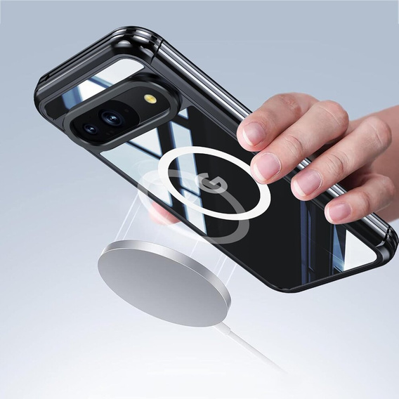 Pouzdro pro Google Pixel 9 / Google Pixel 9 Pro, Shockproof, se sklem, pro MagSafe, černé