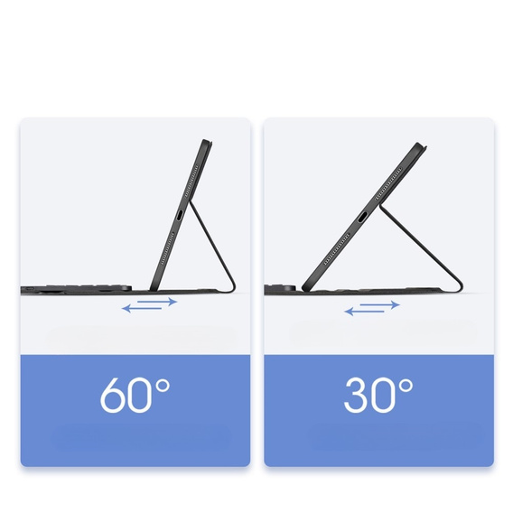 Pouzdro + klávesnice Apple iPad Pro 13" 7 gen. 2024, Dux Ducis TouchPad Leather Pen Slot, černé