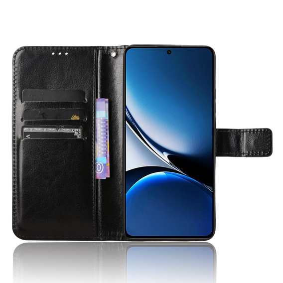 Klopové pouzdro pro Xiaomi Poco X7 Pro 5G, Crazy Horse Wallet, černé