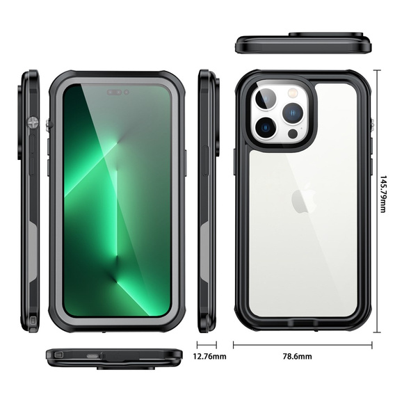 Vodotěsné pouzdro IP68 pro iPhone 14 Plus, černé