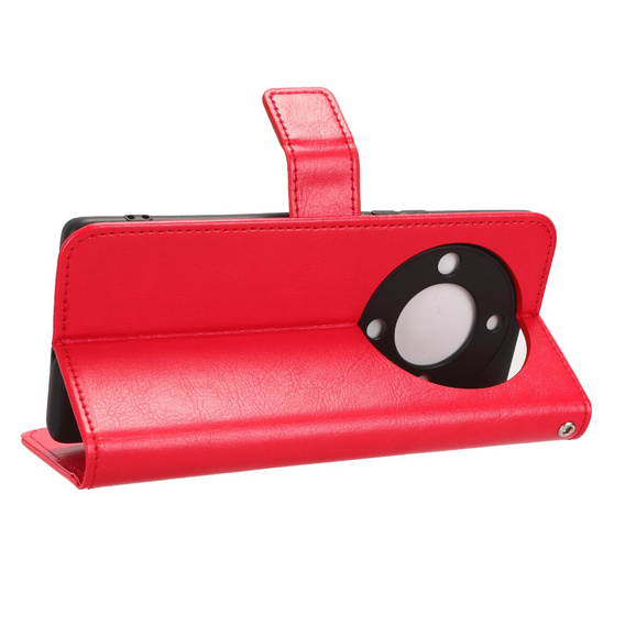 Klopové pouzdro pro Honor Magic 5 Lite, Crazy Horse Wallet, červené