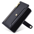 Klopové pouzdro pro Samsung Galaxy A16, Wallet Zipper Pocket, černé