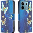 Klopové pouzdro pro Xiaomi Redmi Note 13 Pro 5G, Wallet, Butterflies modré