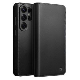 Kožené pouzdro s klopou Wallet Qialino pro Samsung Galaxy S26 Ultra, černé