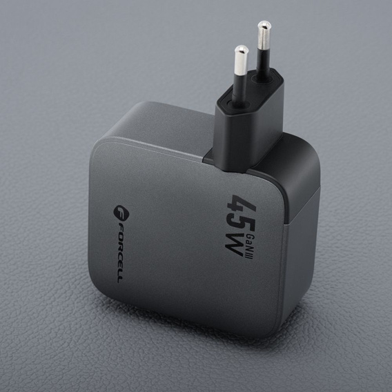 Síťová nabíječka GaN s kabelem USB-C 45 W Forcell F-Energy