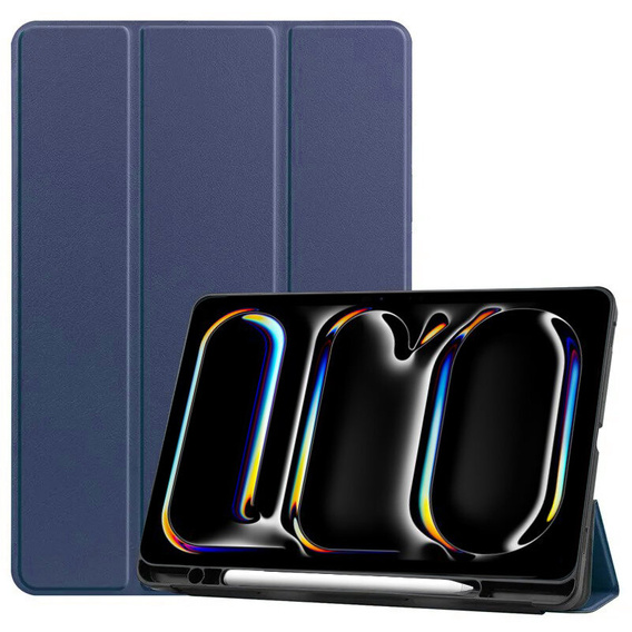 Pouzdro pro Apple iPad Pro 13" 7 gen. 2024 (A2925, Smartcase s prostorem pro stylus, námořnicky modré