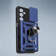 Pancéřové pouzdro pro Samsung Galaxy A17 5G, s ochranou fotoaparátu, se stojánkem, modré