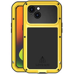 Pouzdro Love Mei pro iPhone 14, armored with glass, žluté
