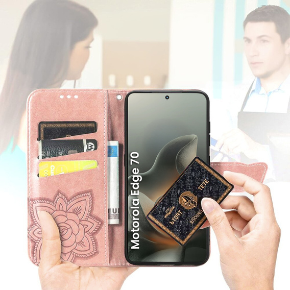 Pouzdro s klopou Butterfly pro Motorola Edge 70