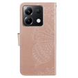 Klopové pouzdro pro Xiaomi Poco X6 5G, Butterfly, růžové rose gold