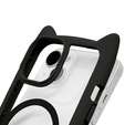 Pouzdro pro iPhone 15, pro MagSafe, Cute Cat, černé + sklo na displej