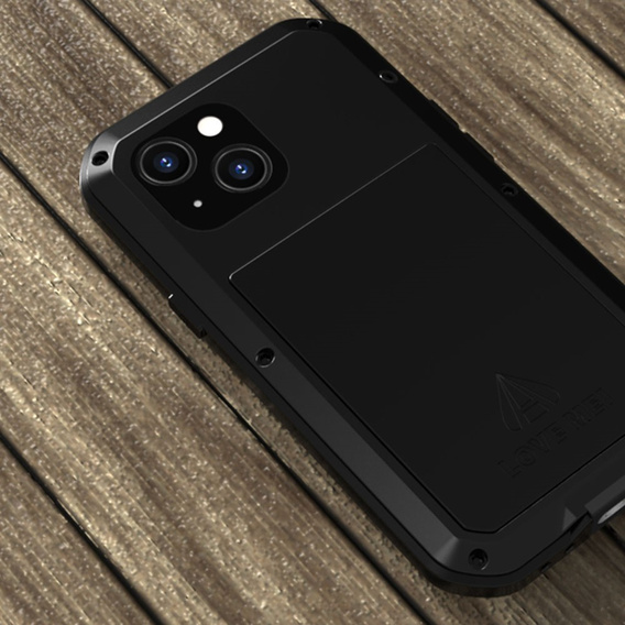 Pouzdro Love Mei pro iPhone 13 mini, armored with glass, černé