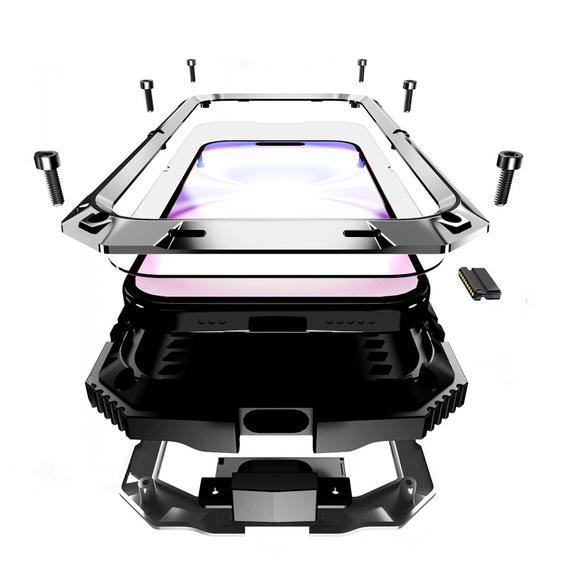 Pouzdro R-JUST s podstavcem a integrovaným sklem pro iPhone 17