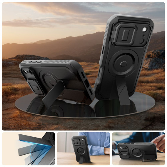 Pouzdro Tech-Protect pro iPhone 17 Pro Max, Kevlar MagSafe+, černé