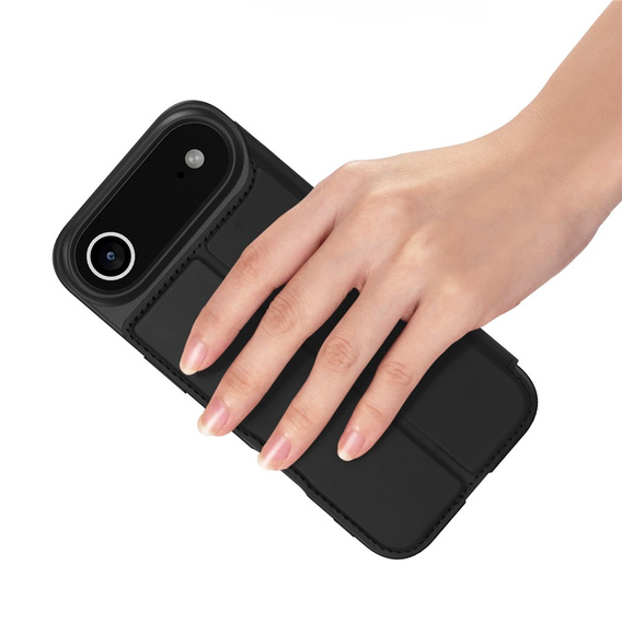 Dux Ducis pouzdro pro iPhone Air, Skin Pro, s klopou, s přihrádkou na kartu, černé