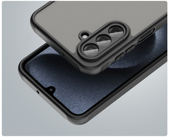 Matné pouzdro pro Samsung Galaxy A17 5G, kouřové s černými boky
