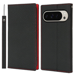 Klopové pouzdro pro Google Pixel 10 Pro XL, kůže Litchi Grain, černé