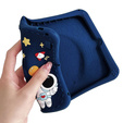 Dětské silikonové pouzdro pro Samsung Galaxy Tab A7 Lite T220 / T225, pancéřované s popruhem, Astronaut, námořnicky modré
