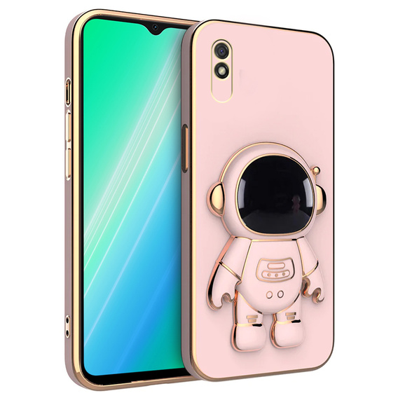 Pouzdro pro Xiaomi Redmi 9A, Astronaut, růžové rose gold