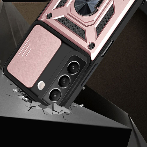 Pouzdro pro Samsung Galaxy S22 5G, CamShield Slide, růžové rose gold