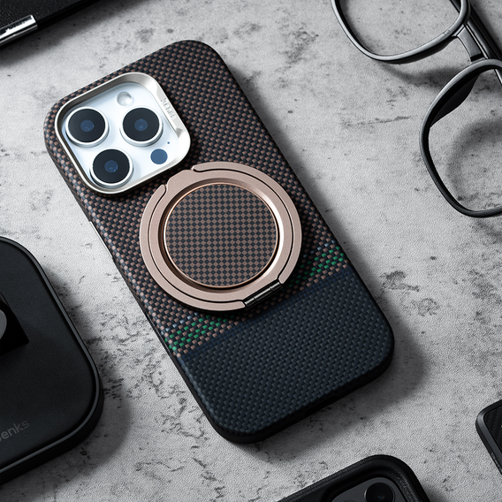BENKS Kevlar Magnetic Armor Pro Prestige 600D Y065 pouzdro MagSafe s aktivním tlačítkem pro iPhone 16 Pro
