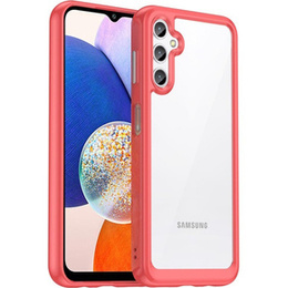 Pouzdro pro Samsung Galaxy A14 4G/5G, Fusion Hybrid, průhledná / červená