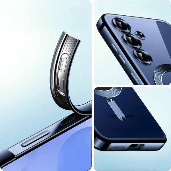 Pouzdro pro Samsung Galaxy S25, Electro MagSafe, námořnicky modré + sklo na displej