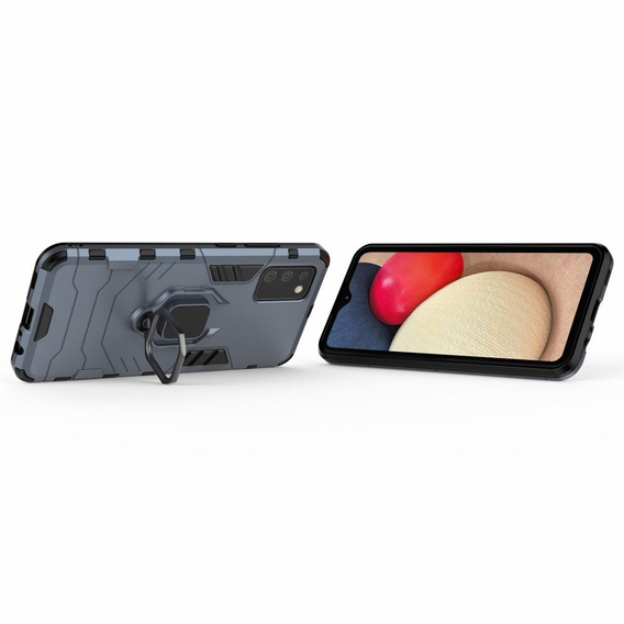 Pouzdro pro Samsung Galaxy A02S, Kickstand Ring, modré
