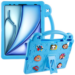 Dětské pouzdro pro Apple iPad Air 11" 6 gen. 2024, Cute Patterns, se stojánkem, modré