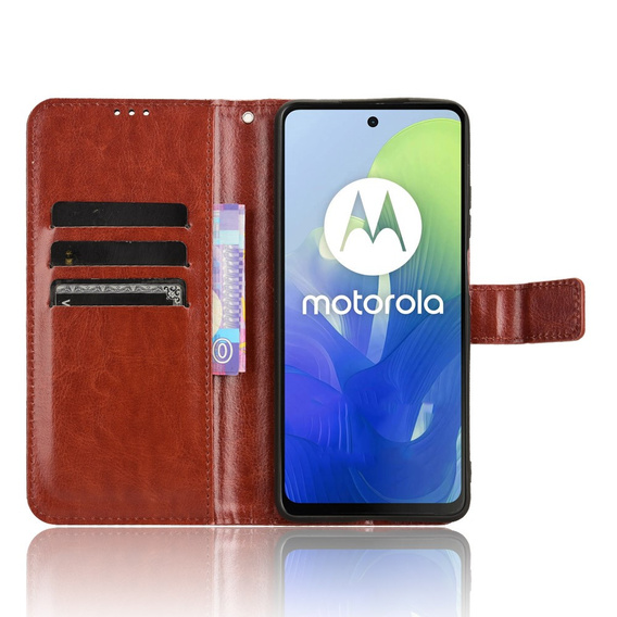Klopové pouzdro pro Motorola Moto G24 / G24 Power / G04, Crazy Horse Wallet, hnědé