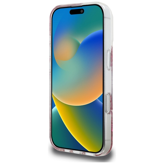 Pouzdro GUESS Resin Bottom Glitter MagSafe pro iPhone 16 Pro Max